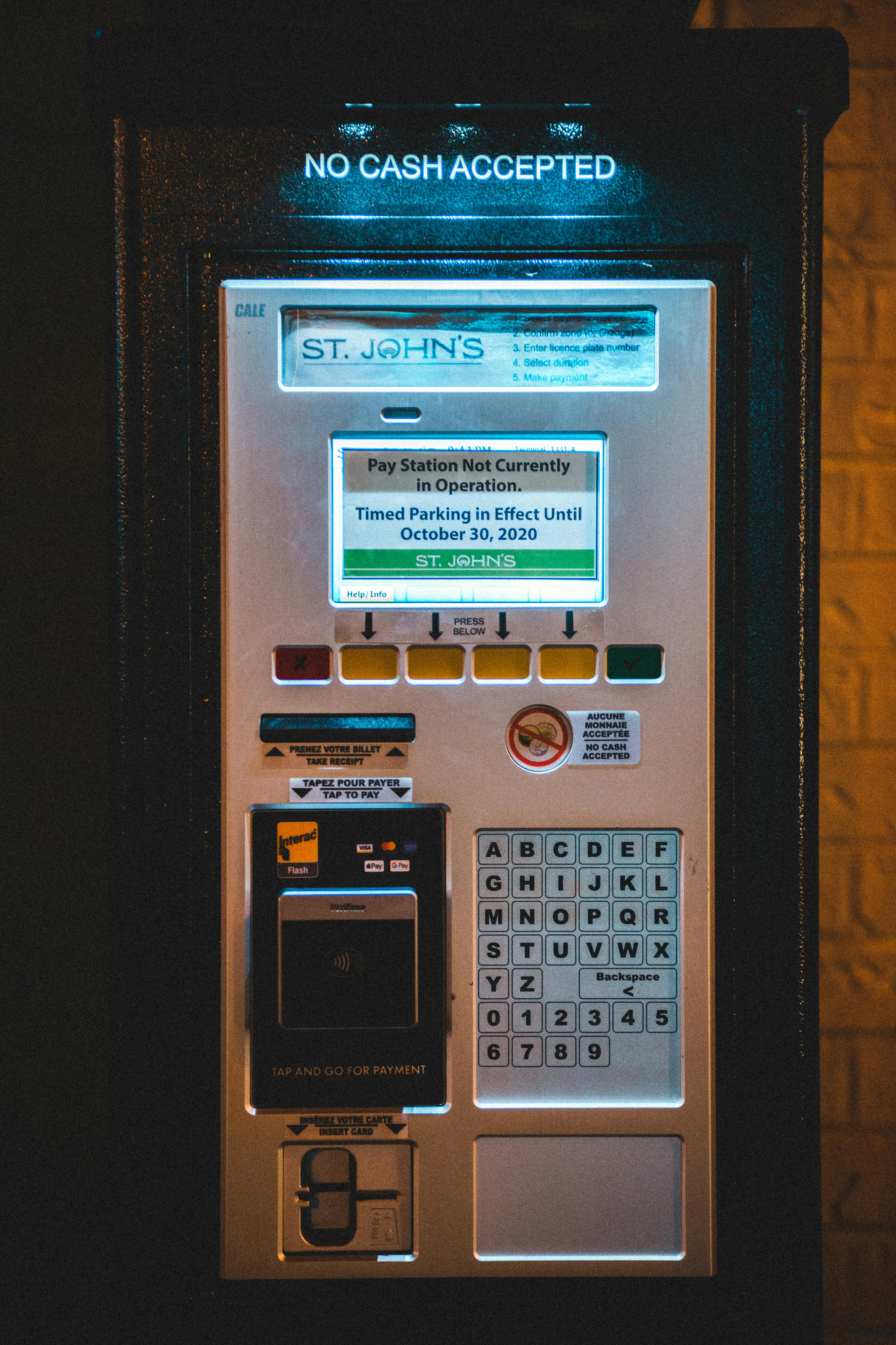 Pay Station Located On Street Free Stock Photo