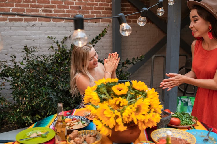 Happy Women Clapping Their Hands 