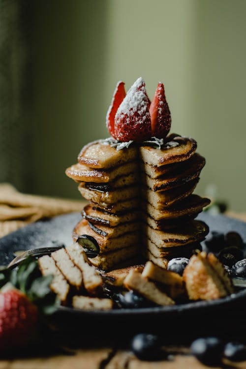 Free Close Up Photo of Stacked Pancakes  Stock Photo