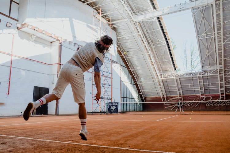 A Man Playing Tennis 