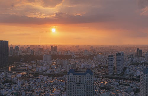 City Buildings During Sunset