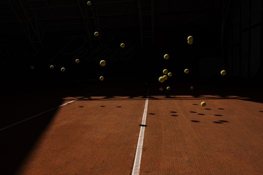 Green Tennis Balls on the Tennis Court