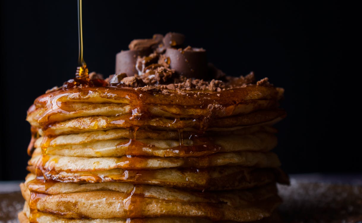 Free Pile of Pancake With Honey Stock Photo