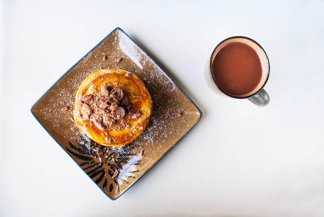 Free Cooked Pancakes on Plate Stock Photo