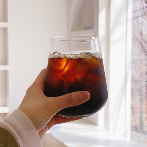 A Glass of Iced Americano Coffee