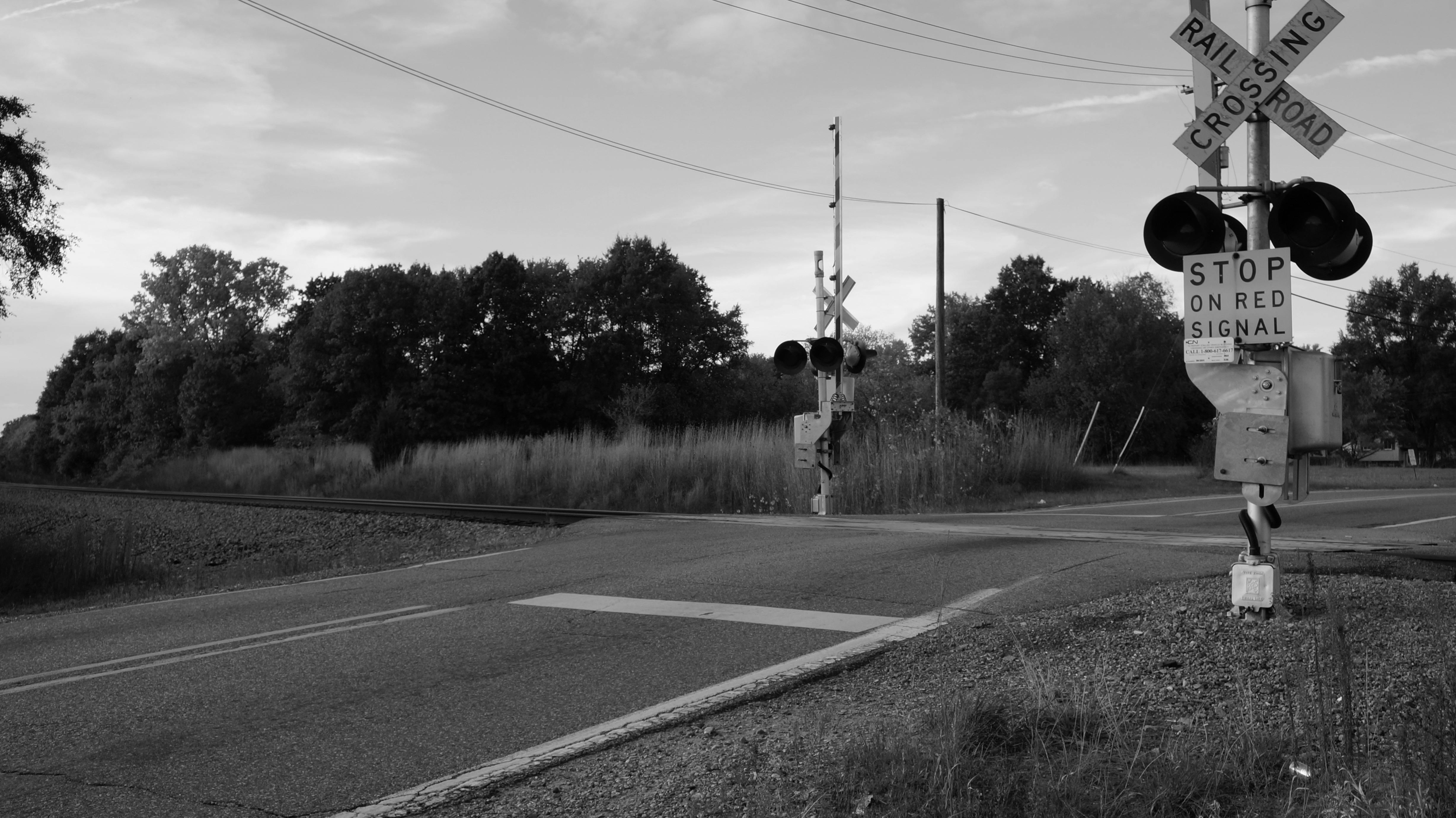 Free stock photo of black and white, michigan, railroad