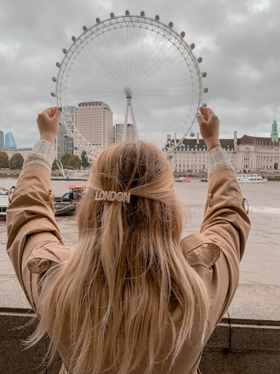 Photo of Female Doing a Creative Shot with London Eye as Subject