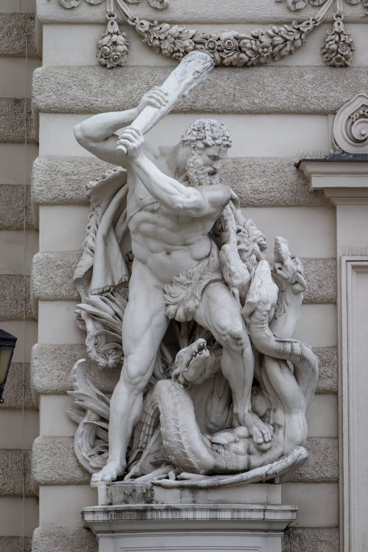 Statue Of Hercules Fighting The Hydra