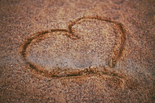 Heart on the sand