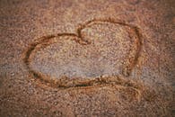 Heart on the sand