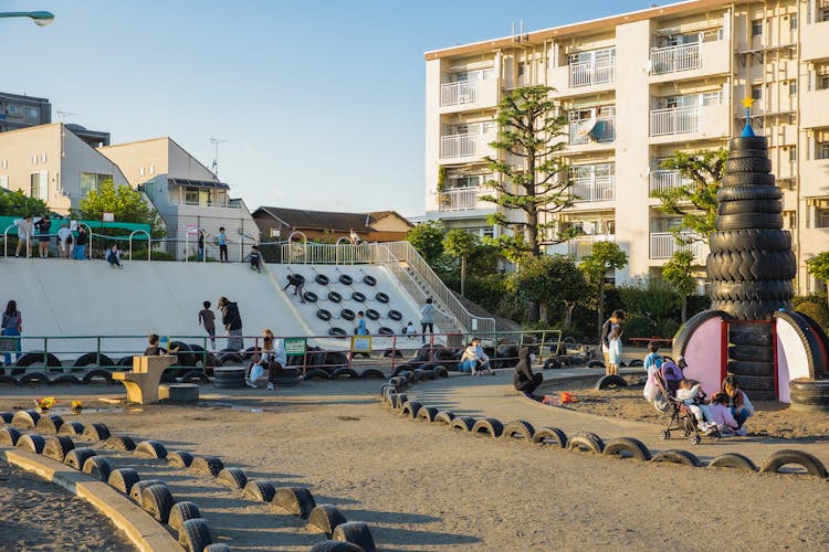 Playground Decorated With Old Tyres