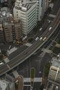 Megapolis with asphalt roads and intersections