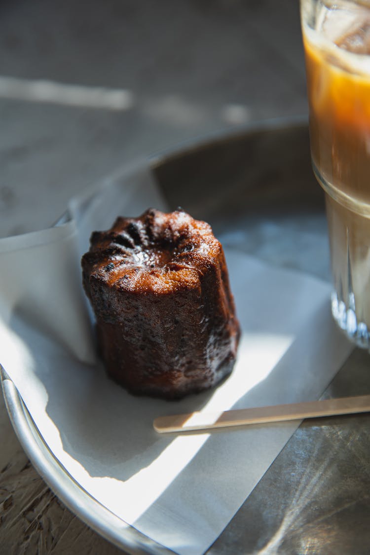 Delicious Muffin On Tray In Cafe