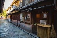 Traditional oriental buildings in narrow alley
