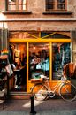 Shop in classic building with bright exterior