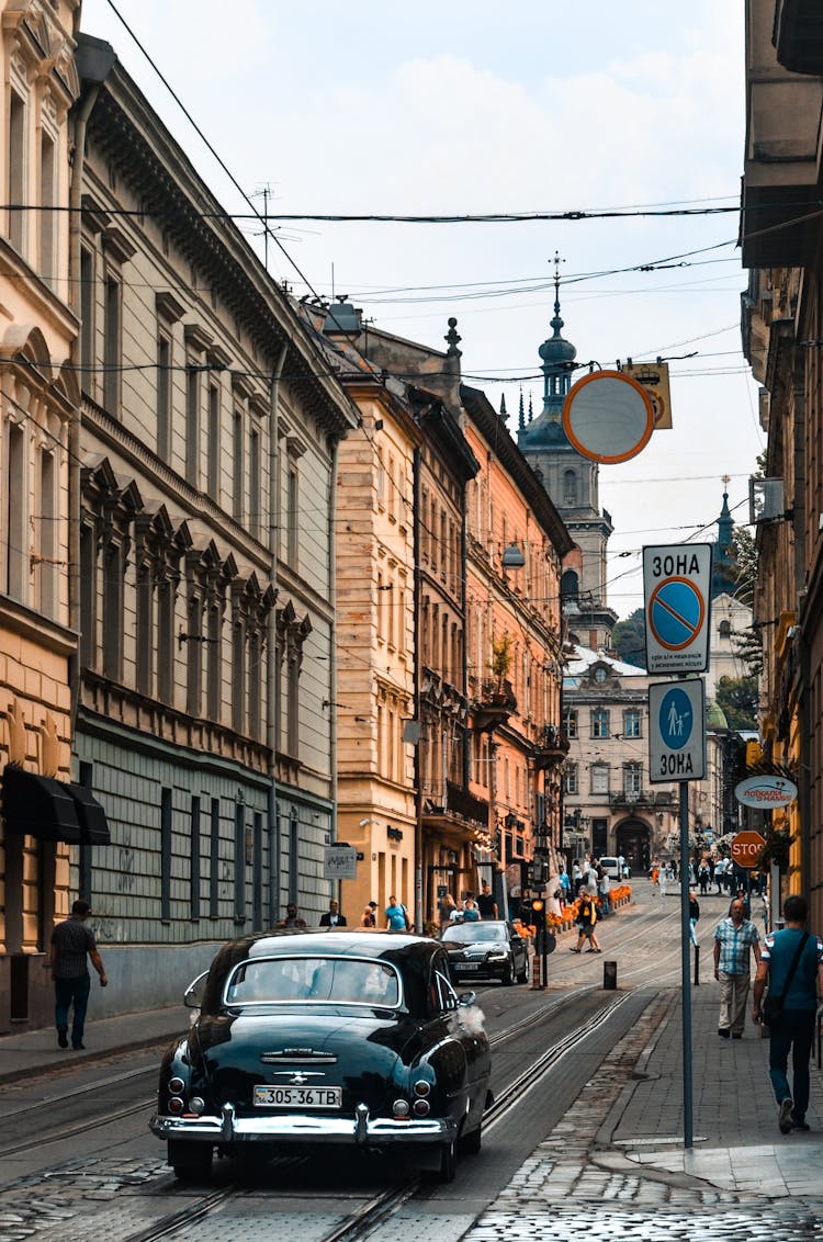 Narrow Cobblestone Street Of Classic City