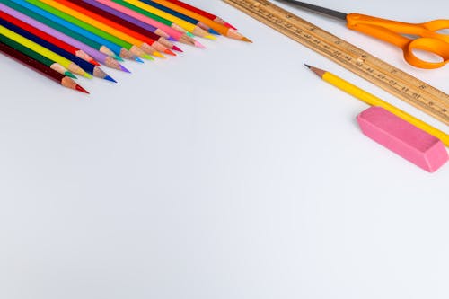 Set of stationery on white table