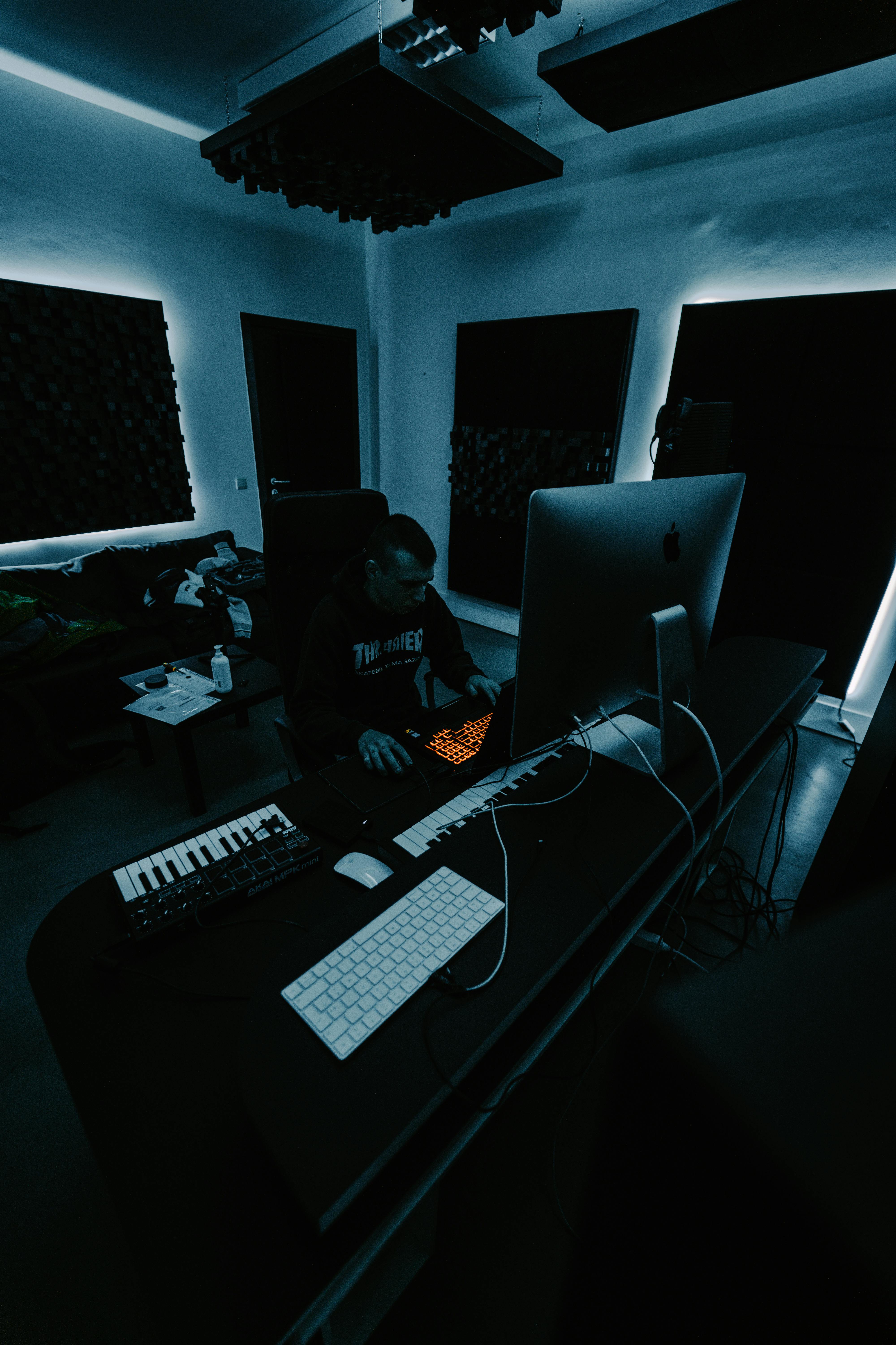 A producer at work in their home studio — the kind of artist Rapture was built for.