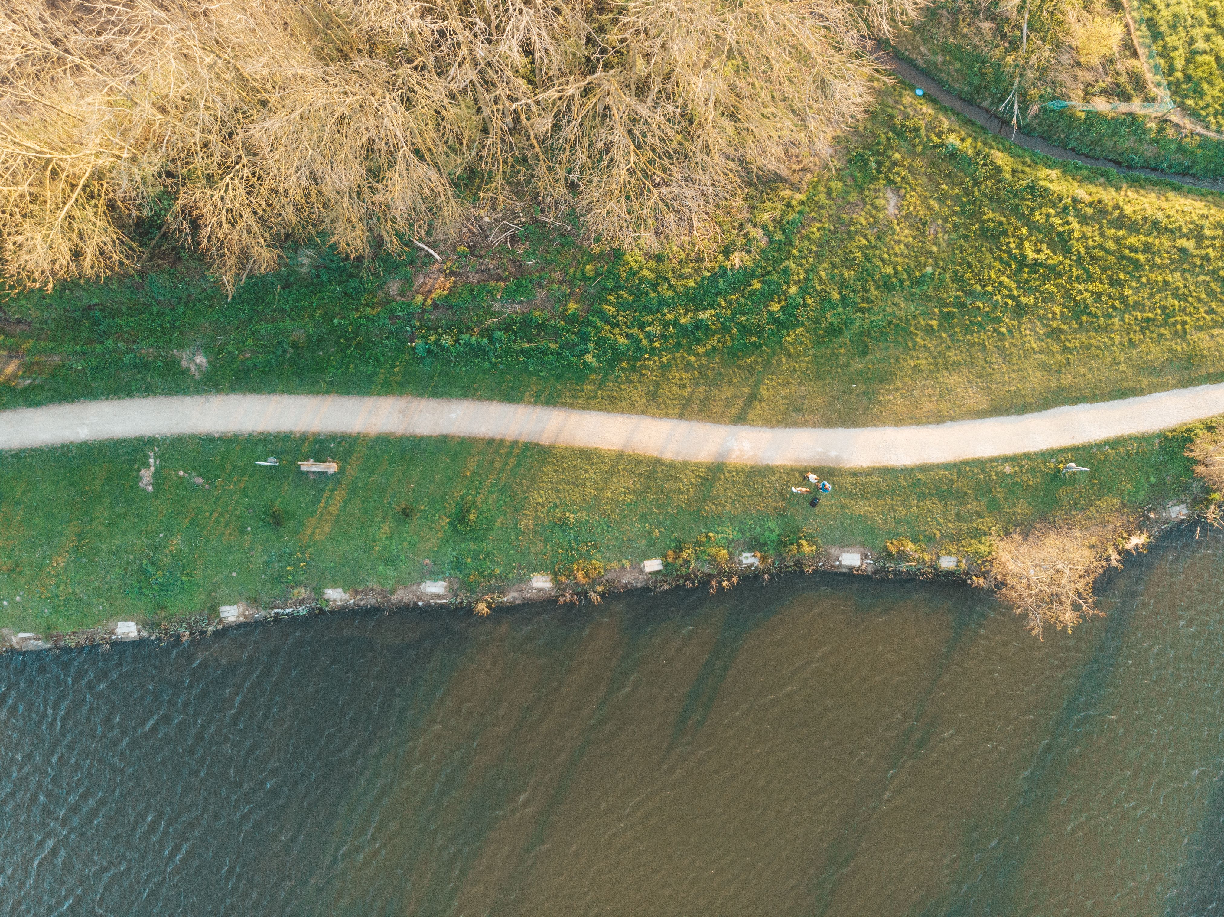 Scenic Aerial View of Winter Bridge Pathway · Free Stock Photo