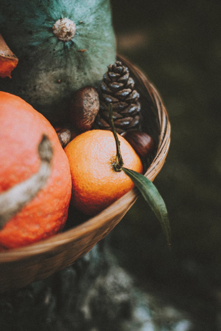 Ripe Fruit And Vegetable In Basket