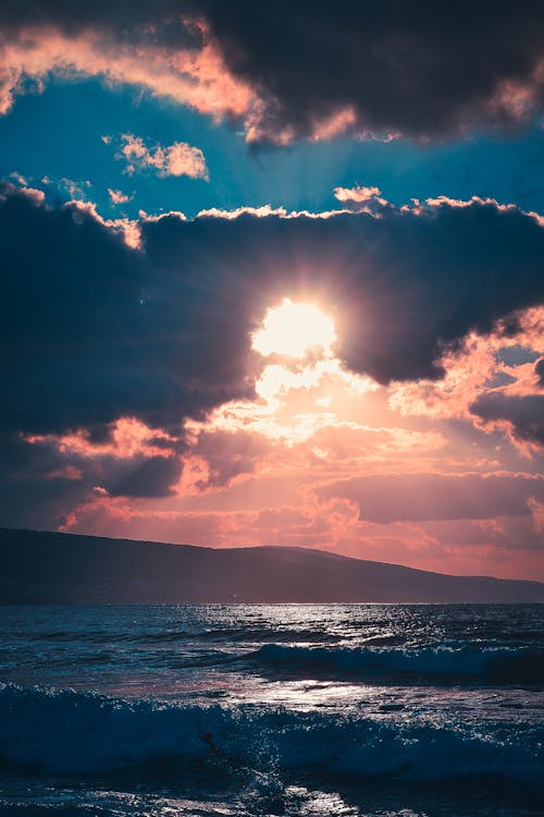 Sunrise Over the Sea Waves