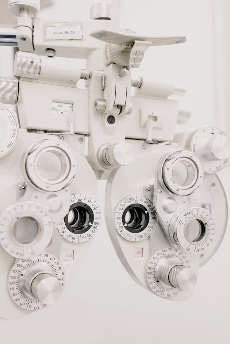 Modern Device Phoropter In Ophthalmology Clinic