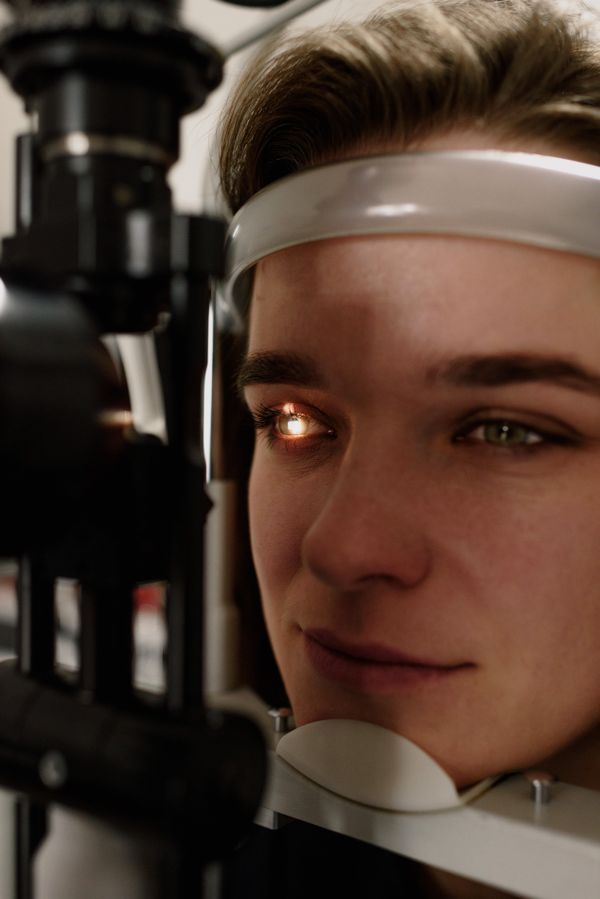 Slit Lamp Cataract Screening - patient at slit lamp