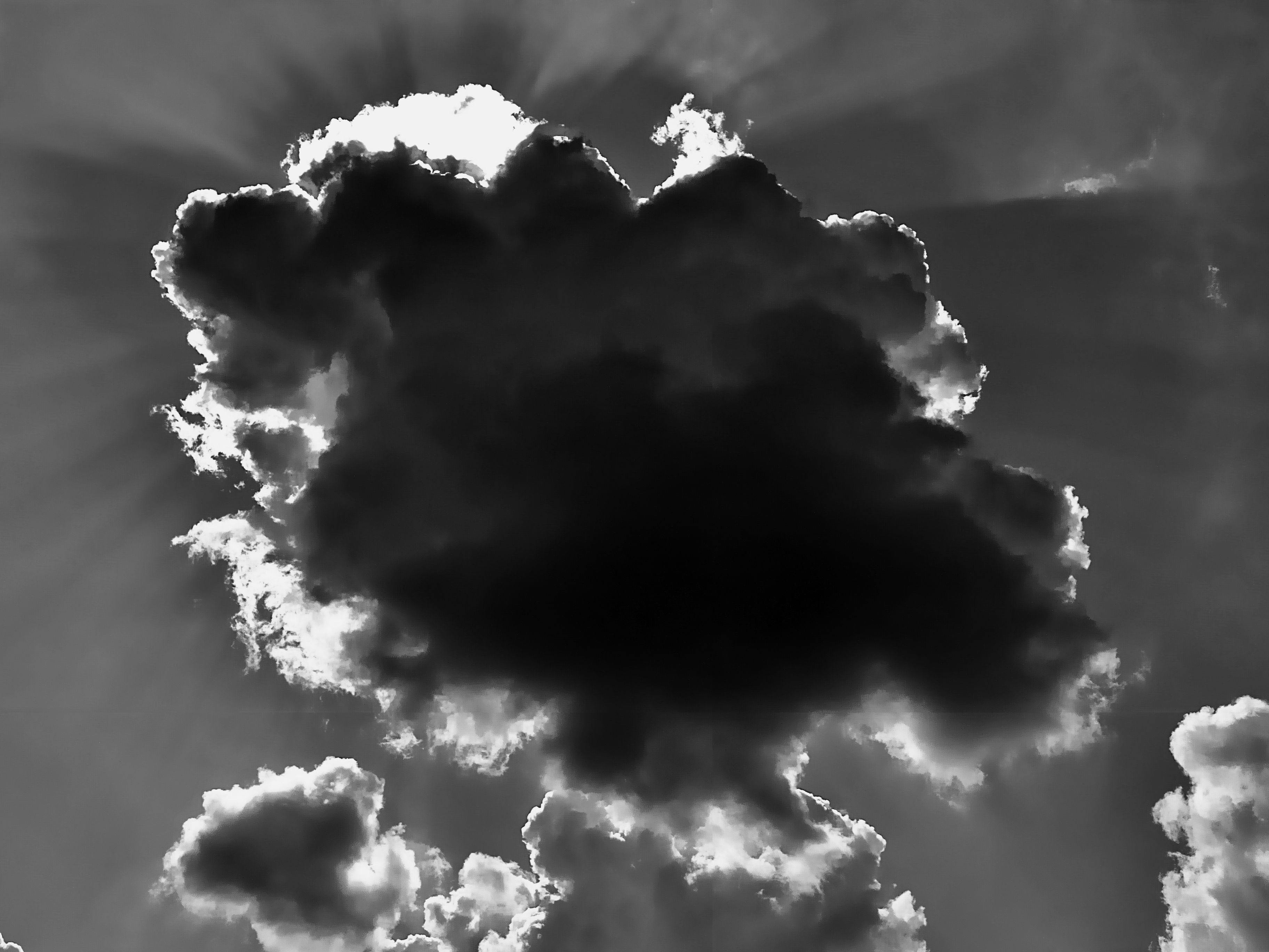 Free stock photo of black and white, cloud, clouds