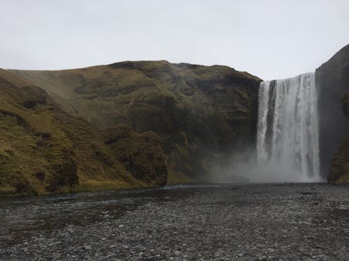 Free Scenic View of Skógafoss in Iceland Stock Photo