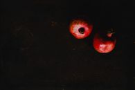 Pomegranates on Black Background