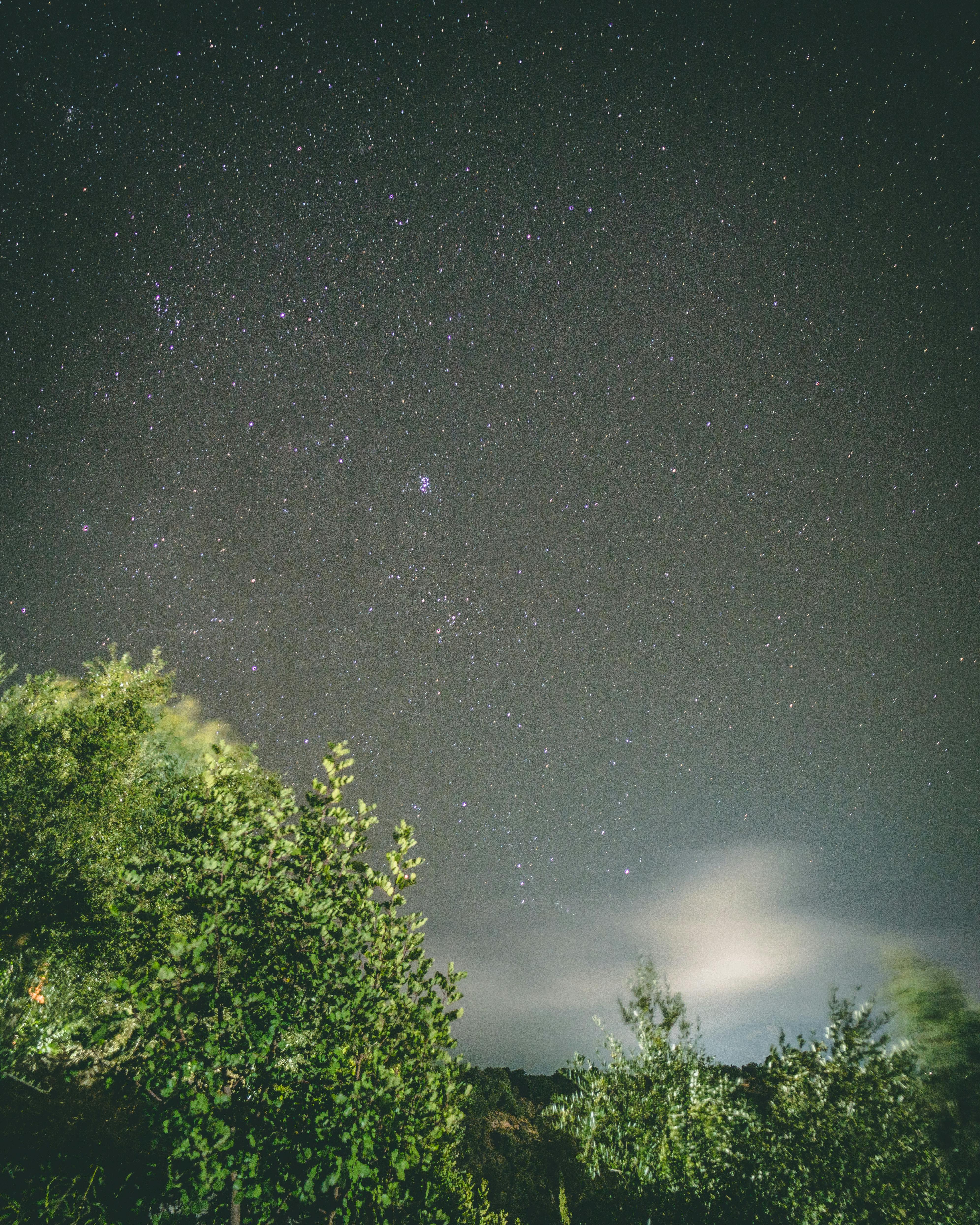 希腊地中海上空，宁静的夜空布满了星星