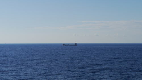 A Bulk Carrier Ship on Blue Ocean