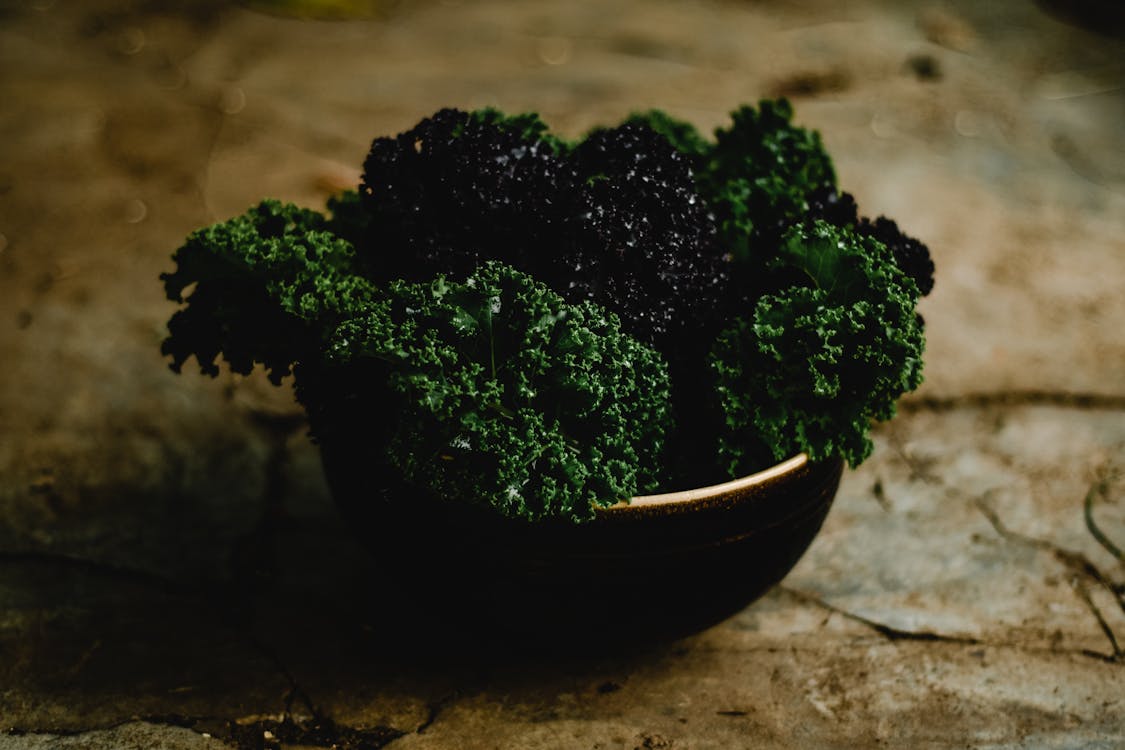 Free Green and Black Leafy Vegetables Stock Photo