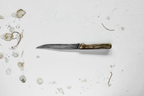 A Knife with a Wood Handle