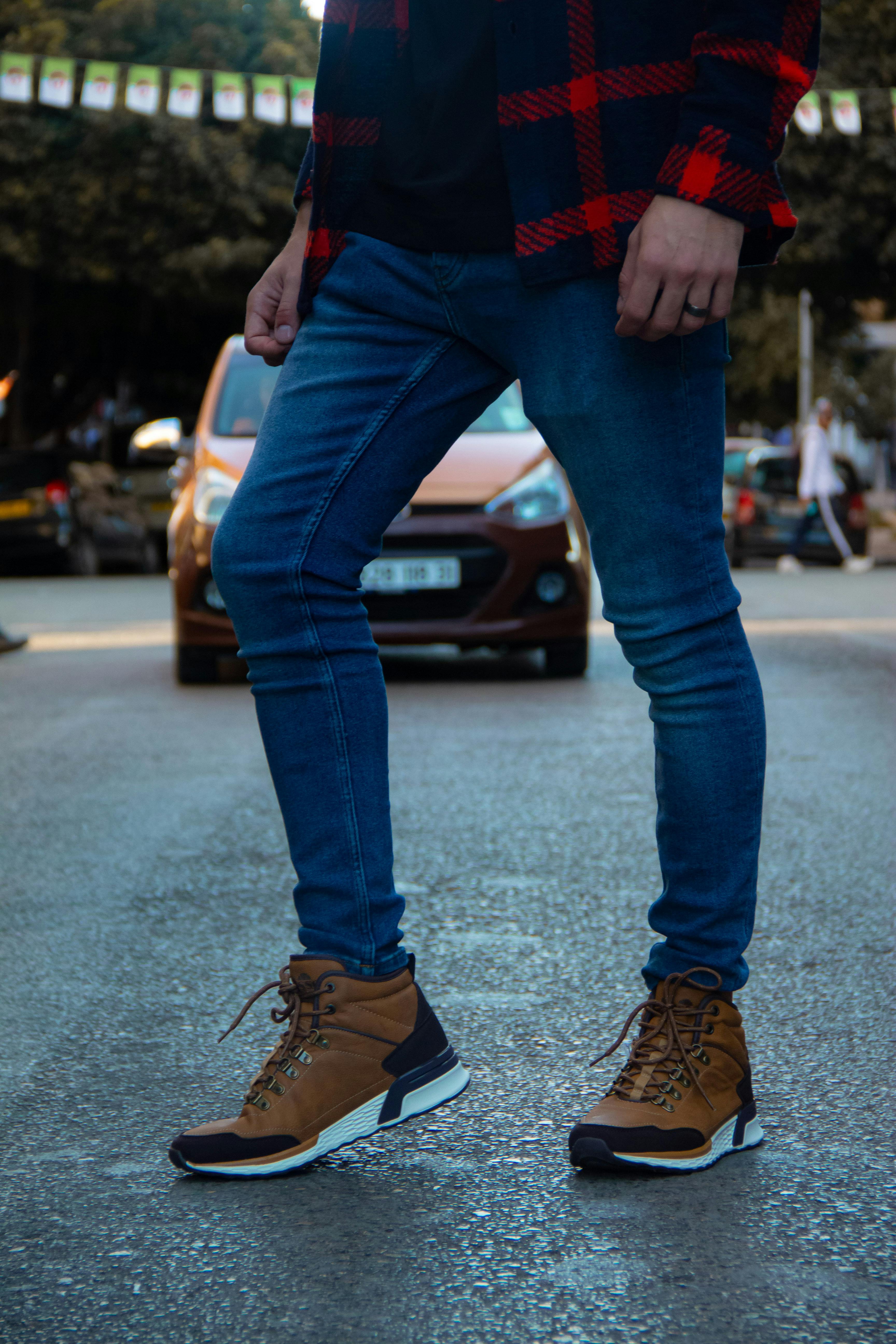 hiking shoes with jeans