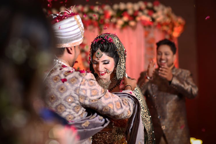 A Couple Having A Traditional Wedding In India