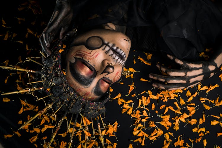 Close-Up Shot Of A Person In Halloween Costume