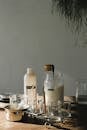 Candle making supplies on table