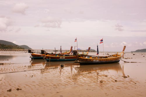 Kostenloses Stock Foto zu boote, fahnen, meer