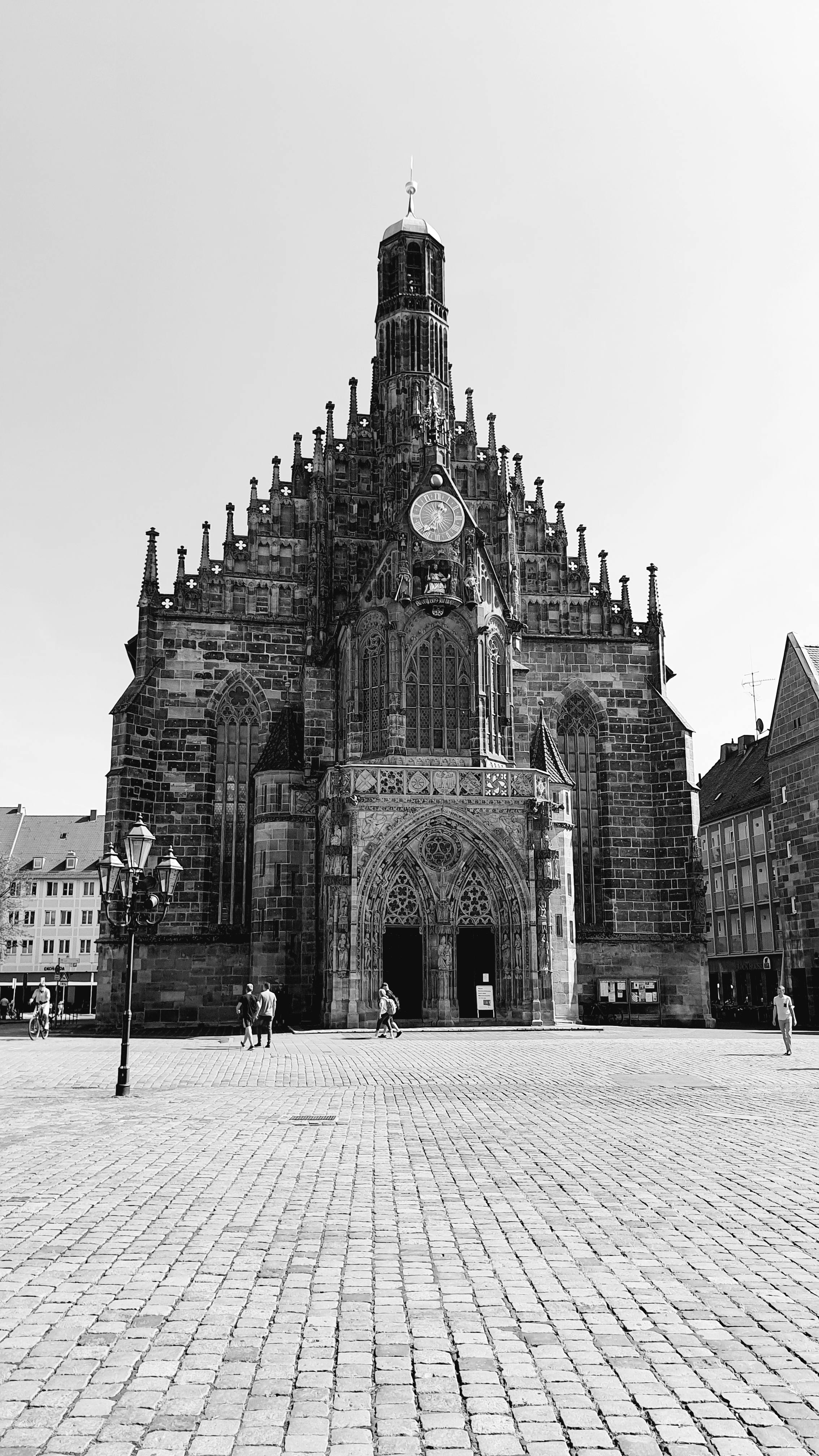 grayscale photo of frauenkirche church in germany