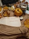 Autumn Flat Lay with Book and Warm Drink