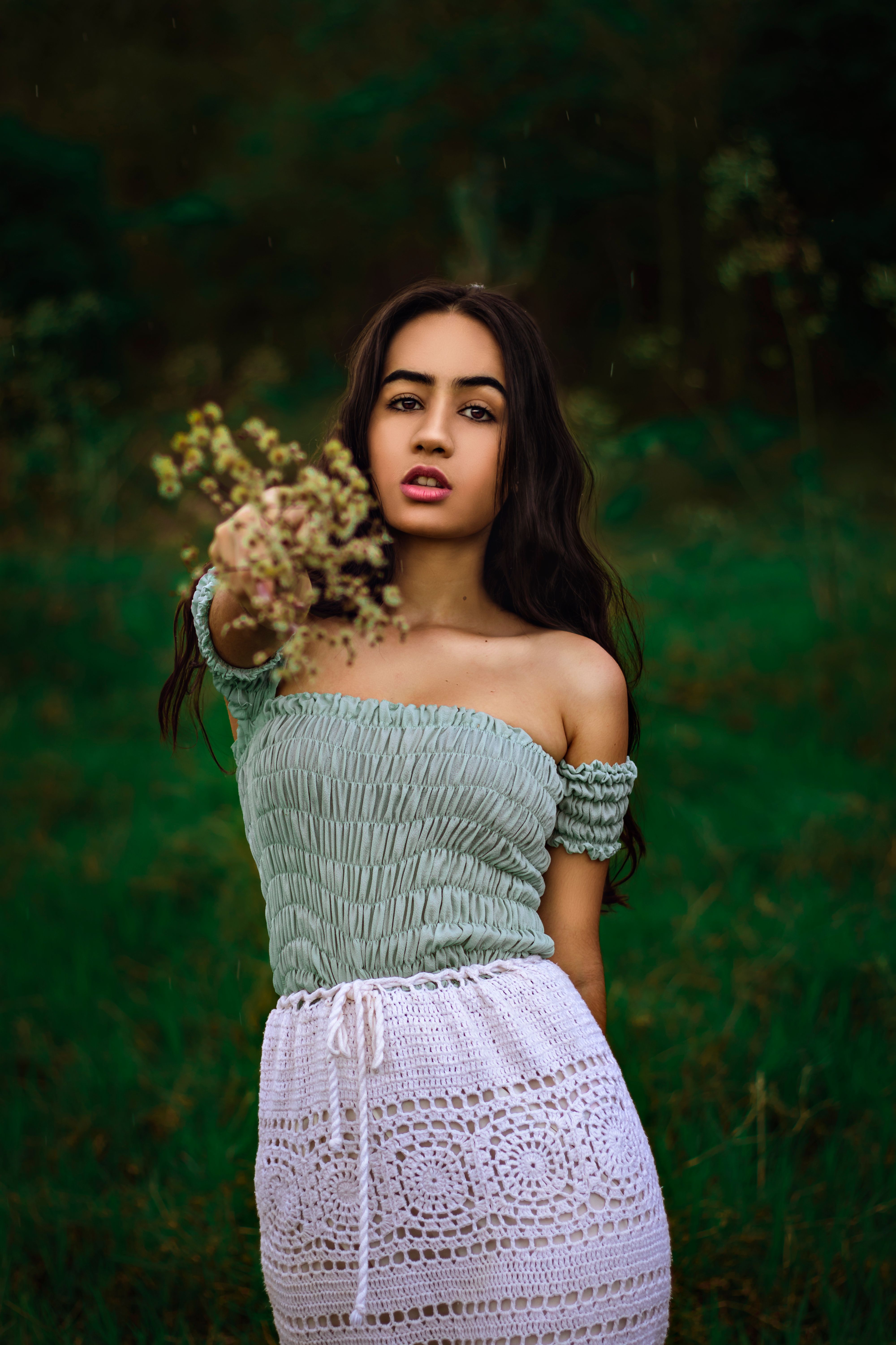 Blusa Ciganinha Floral Verde
