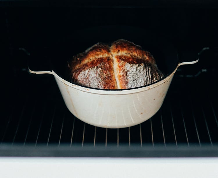 Cooking Bread In Form For Cooking In Oven