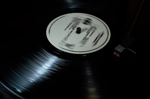 Black Vinyl Record Playing