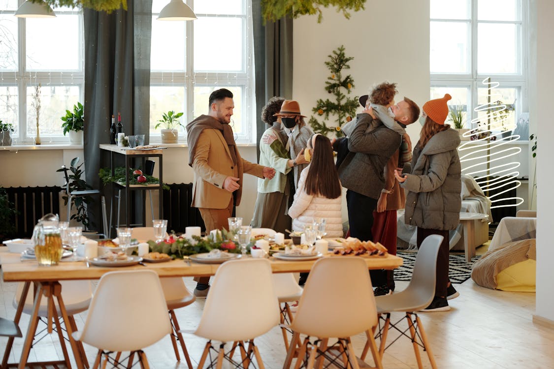 Free Family Get Together During Christmas Stock Photo