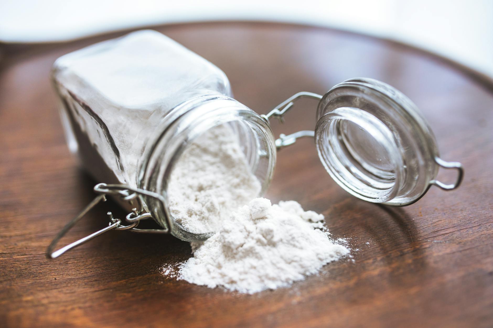 Photo of a cake flour on a jar