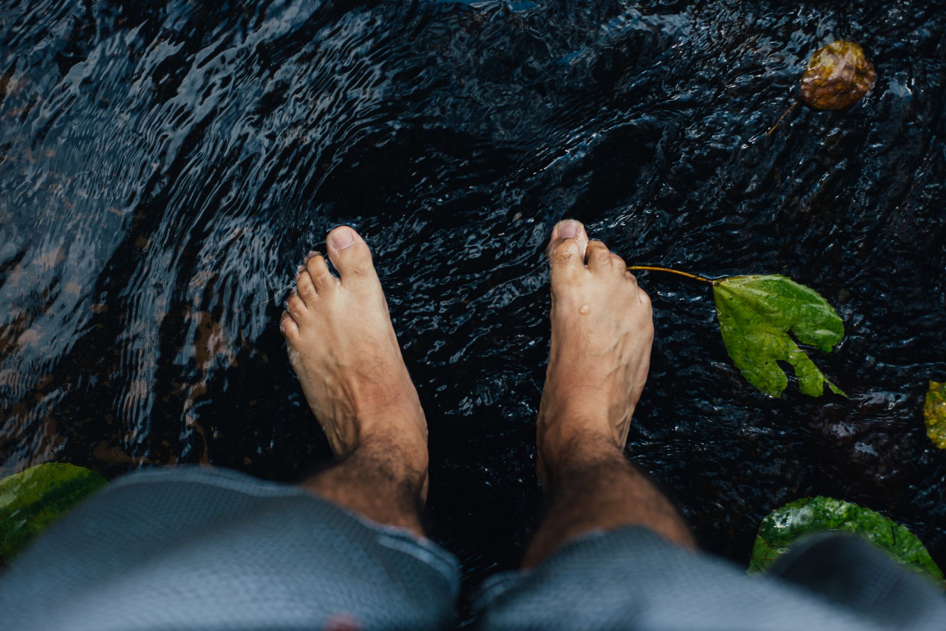 Person Foot on Water