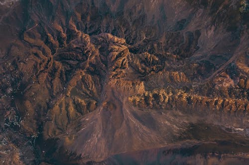 Rough sandy canyon in mountainous terrain