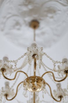 Luxurious vintage chandelier with crystal accents, perfect for classic interior decoration.