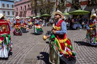 Dancers in Costumes on Plaza